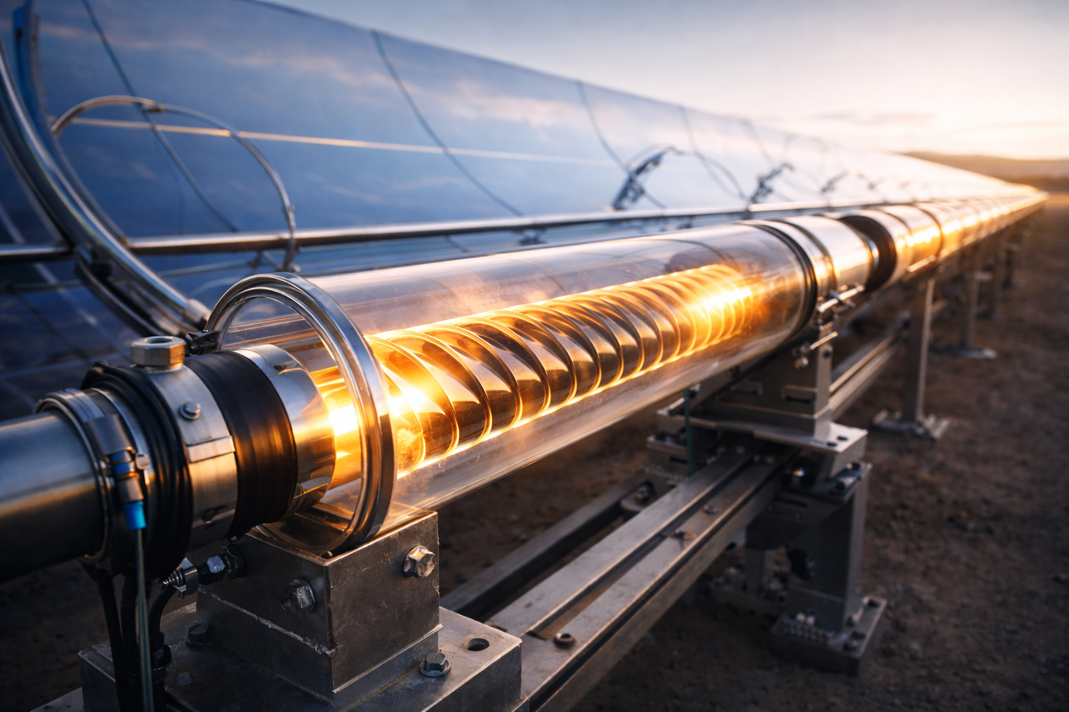 Enhancing the thermal efficiency of a parabolic trough collector using inserts
