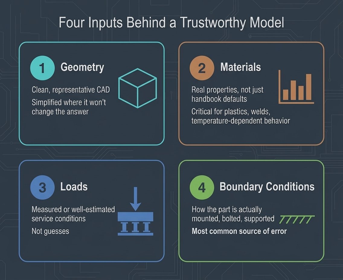 Four inputs required for trustworthy FEA results.